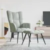 vidaXL Relaxsessel mit Hocker Hellgrau Samt Produktbild-Vorschau 1