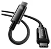 A black USB-C to USB-C cable with a digital display showing '240w' on one of the connectors. Anteprima dell’immagine prodotto