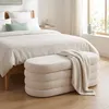 Panca Relaxdays, tessuto peluche, vano portaoggetti, Anteprima dell’immagine prodotto 2