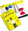 A stack of yellow booklets with a diagram of a diabolo on an open page in the background. Produktbild-Vorschau