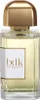 A perfume bottle with a gold cap and a white label. Voir les images du produit