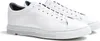 A pair of white leather sneakers is shown against a white background. Voir les images du produit