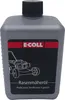 A bottle of lawnmower oil with a label showing a lawnmower illustration. Produktbild-Vorschau