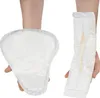 Hands holding two different types of incontinence pads against a white background. Produktbild-Vorschau
