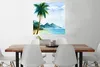 MuchoWow® Poster Aquarell - Meer - Palme 75x75 cm - Wand Produktbild-Vorschau 2