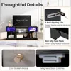 A collage of images showcasing the features of a TV stand. Podgląd zdjęcia produktu