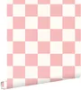 ESTAhome Tapeta motyw kratki różowymIbiałym 53 cm x 10.05 m Podgląd zdjęcia produktu 1