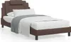 Bettgestell "Viana" mit LED ohne Matratze Braun 100x200 cm Produktbild-Vorschau 2
