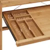 Relaxdays Computertisch Holz, Tastaturauszug, Bürotisch Produktbild-Vorschau 4