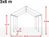 A diagram showing the dimensions of a tent frame. Náhled obrázku produktu