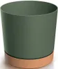 Doniczka TUBOS PM z miską ciemnozielona/brązowa 14,8 cm Podgląd zdjęcia produktu 6