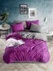 Bettwäsche 100% Baumwolle 200x220 cm Renforce Raute Lila Produktbild-Vorschau 3
