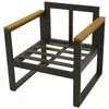 A product shot of an outdoor chair frame with wooden armrests. Produktbild-Vorschau