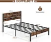 A diagram of a bed frame with dimensions and weight capacity indicated. Podgląd zdjęcia produktu