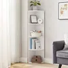 Étagère d'angle blanche, 30x30x129,5cm (LxPxH), 11,3kg Voir les images du produit 1