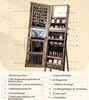 COSTWAY Schmuckschrank mit Spiegel, Schmuck Spiegelschrank Produktbild-Vorschau 5