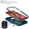A phone case with a card slot feature, showing a phone and cards inserted. Produktbild-Vorschau