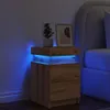 vidaXL Table de chevet LED Artisan-Chêne 35x39x55 cm Bois Voir les images du produit 3