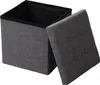 A gray fabric storage ottoman with its lid open, revealing a black interior. Náhľad obrázku produktu