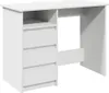 A white wooden desk with drawers and shelves against a white background. Anteprima dell’immagine prodotto