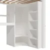 Hochbett mit Schreibtisch, LED-Streifen, Schubladen, Regal, Produktbild-Vorschau 9
