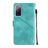 A teal-colored flip leather wallet case for a Samsung Galaxy S20 FE is shown against a white background. Produktbild-Vorschau
