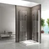A modern bathroom with a corner shower cabin. Produktbild-Vorschau