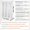 A white multi-shelf storage unit with dimensions and hardware listed. Produktbild-Vorschau