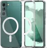 A clear phone case with a magnetic ring is shown next to a phone. Náhled obrázku produktu