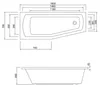 OPAVA Badewanne 160x70x44cm, links, weiß Produktbild-Vorschau 3