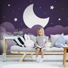 Vlies Fototapete - Moon dream - clouds in a purple sky with Produktbild-Vorschau 2