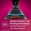 Close-up of a hair straightener with marketing text and a feature highlight. Anteprima dell’immagine prodotto