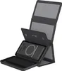 A black solar power bank with multiple panels, shown in an open, folded position against a white background. Produktbild-Vorschau