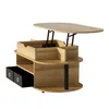 A lift-top coffee table with storage and black drawers. Produktbild-Vorschau