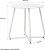 Homestyle4u Beistelltisch Gartentisch Weiß Metall Tisch Produktbild-Vorschau 7