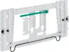 A white plastic mounting frame with a green screw and a black wire support. Produktbild-Vorschau