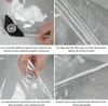 Collage of close-up shots highlighting features of a transparent tarp. Voir les images du produit