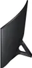 A side view of a black curved computer monitor on a white background. Produktbild-Vorschau