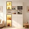 Armoire haute vitrine, 120x33x200 cm, meuble de salon avec Voir les images du produit 2