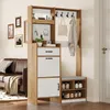 Merax Garderobenset, Wandgarderobe mit Schuhbank, Produktbild-Vorschau 3