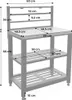 A grey isometric illustration of a kitchen shelf unit with dimensions indicated by text and arrows. Anteprima dell’immagine prodotto
