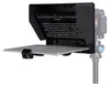 A teleprompter device mounted on a tripod, with text displayed on its screen. Produktbild-Vorschau