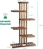 A wooden plant stand with multiple shelves, shown with dimensions and load capacity information. Produktbild-Vorschau