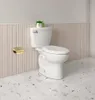 A toilet and a gold toilet paper holder in a bathroom. Anteprima dell’immagine prodotto