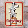 Metallschild in 15x20 cm mit sexy Cowboy und Spruch - Ich Produktbild-Vorschau 7