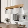 ZMH Lampe pendante de table en bois Lampe pendante blanc Voir les images du produit 1