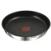 A close-up, top-down view of a Tefal frying pan with a non-stick surface and a red heat indicator in the center. Anteprima dell’immagine prodotto