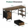 Schreibtisch 160x60x75cm Umkehrbarer PC Tisch, Bürotisch Produktbild-Vorschau 6
