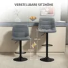HOMCOM Barhocker 2er-Set Gepolstert Barstuhl mit Lehne Produktbild-Vorschau 5