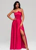 Ombre Trägerloses Abendkleid mit Schlitz rot S Produktbild-Vorschau 1